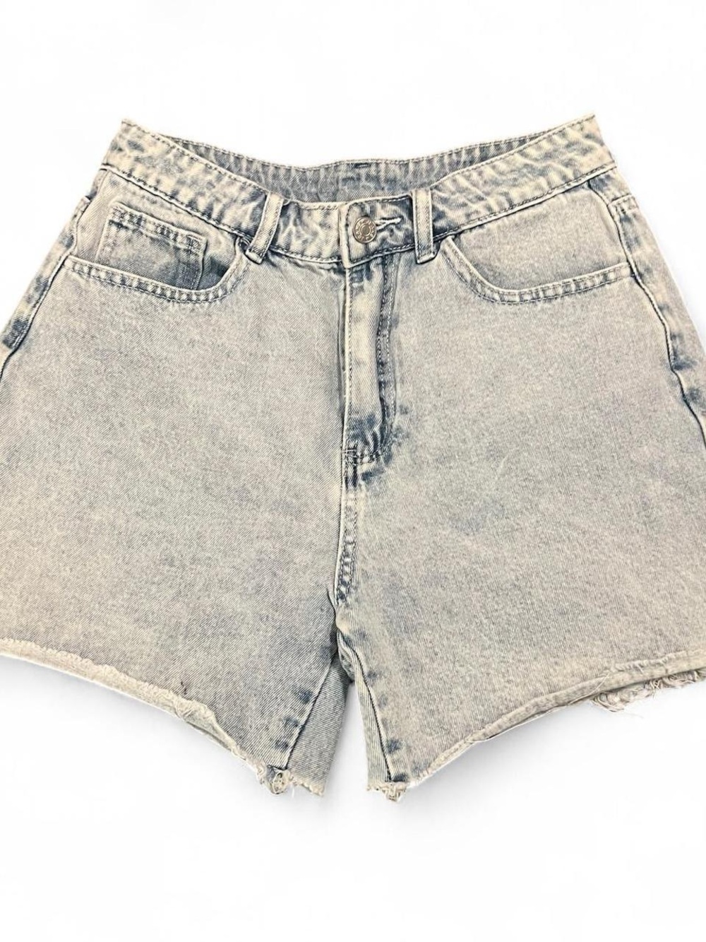 Vintage High Waist Light Gray Denim Shorts